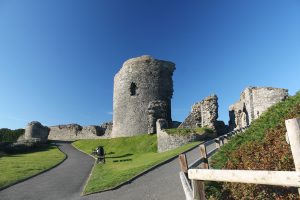 One of the surviving towers at Aberystwyth Castle