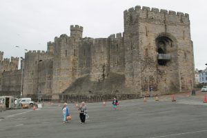 The east side of Caernarfon Castle where Charles was presented as Prince of Wales in 1969